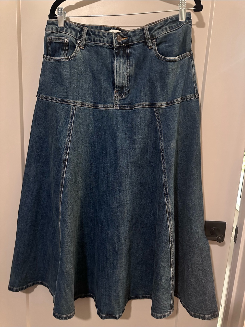 Glassons Blue Denim Flared A-Line Skirt